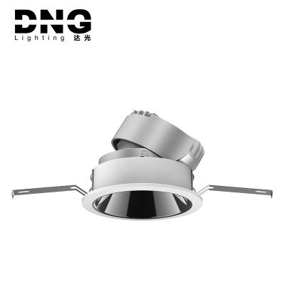 China DNG Dimmable Adjustable Direction Light High Quality COB Led Ceiling Light Square Recessed Round Spotlights Dimmable Led Recessed Downlight for sale