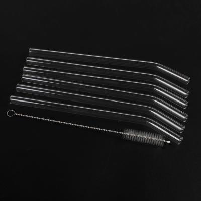 China High Borosilicate Glass Straw Set Eco Disposable Straw Packing Clear Glass Straight Straw for sale