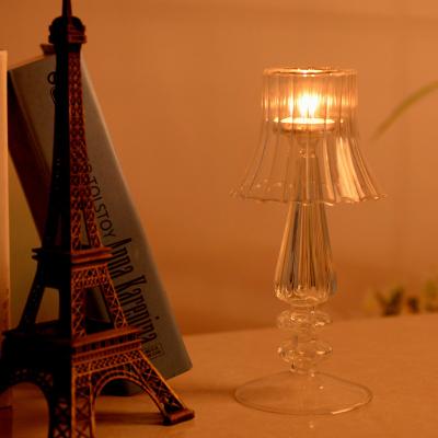 China Home Decoration Candlestick Crystal Glass Candle Holder For Home Decoration for sale