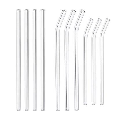 China Eco Friendly Disposable Borosilicate Glass Straw Reusable Diameter 6mm 8mm 10mm 12mm 14mm for sale