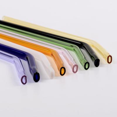 China High Borosilicate Glass Straw Drinking Straw 0.8*20cm Color Sustainable Environmentally Friendly for sale