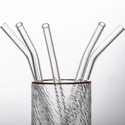 China Environmental Protection Sustainable Glass Beverage Straws Clear High Borosilicate 0.8*20cm Straight Straw for sale