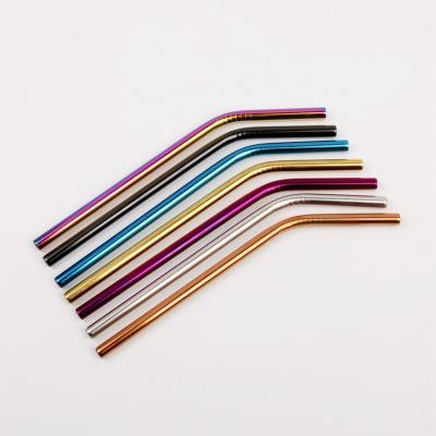 China Colorful Set of 304 Stainless Steel Disposable Metal Straws, Color Custom Size Reusable Drinking Straws for sale