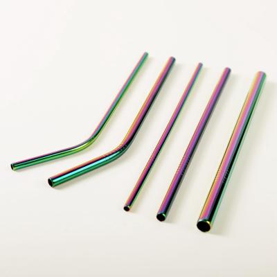 China Amazon Disposable Best Selling Metal Reusable Straws Straight Curvy Straw for sale