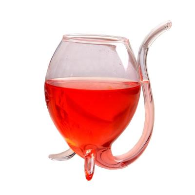 China Clear American Vampires Style Heat Resistant Wine Juice Glass Cup with Drinking Tube Straw for Juice, Cocktails, Beer for sale