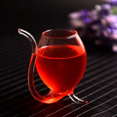 China Wholesale New Design Glass And High Quality Glass Vampire Drinks Mug With Straw for sale