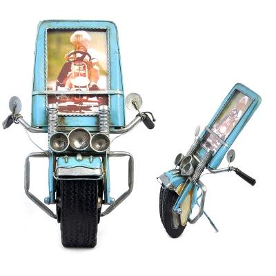 China New Style Metal Mini Motorcycle Model Office Home Decoration Metal Photo Frame High Quality for sale