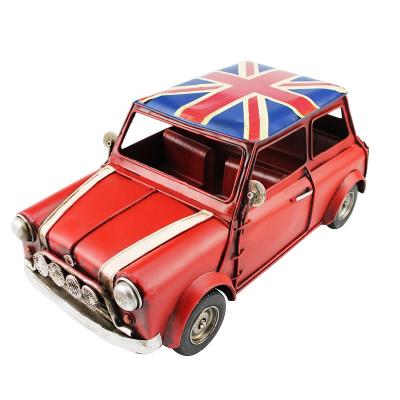 China Wholesale Home Decor Vintage Antique Car Model Red Color Retro England UK Europe Flag Crafts Gifts for sale