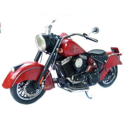 China Europe HC012 Iron Classic Motorcycle Model Red Color Shop Home Decor Collections Kids Antique Metal Art And Crafts for sale