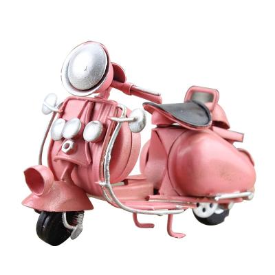 China Wholesale Handmade Model Metal Craft Gifts Old Europe Scooter Mini Motorcycle Vintage Motor Bikes Models Decor For Cafe Home Bar for sale