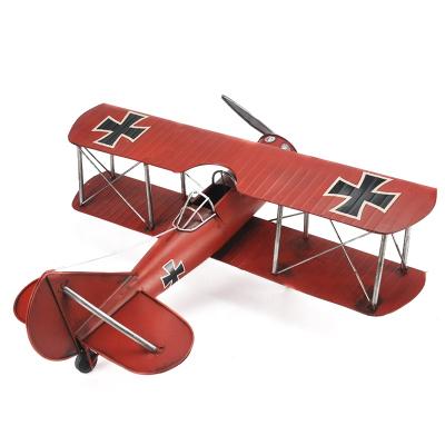 China Custom Europe Dongyang Red Color Size Vintage Metal Craft Large Antique Diecast Airplane Model Airplane Toy Home Decor For Collection for sale