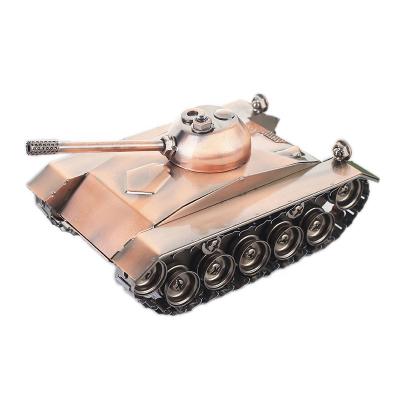 China Europe Tank Model Creative Vintage Metal Handmade Craft Ornaments Miniature Home Decoration Craft Kids Christmas Toy for sale