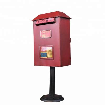 China Creative Decoration Mailbox Coffee Bar Mailbox Metal Retro Europe Vintage Craft Antique Gift Ornament for sale