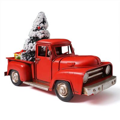 China Wholesale 2021 Creative Holiday Desktop Decor Truck Christmas Tree Handmade Model Decoration from Europe Arts and Crafts for sale