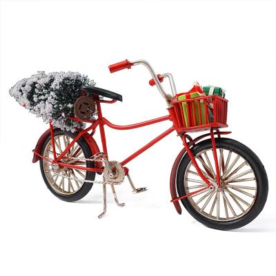 China Europe Vintage Wrought Iron Christmas Bike Model Box Trees Metal Crafts Home Accessories for sale