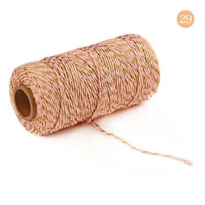 China Gold Viable Metallic 2mm Bakers Twist Spool For DIY Crafts Arts Gift Wrapping Cotton Metallic Rope 100yards/roll for sale