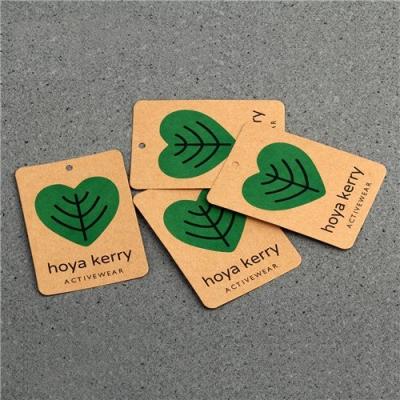 China Factory Supply Printed Paper Tag Customized Design Recyled Printed Clothing Tag Kraftpaper Swing Tag for sale