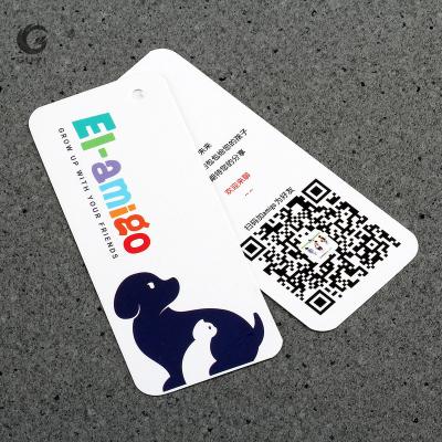 China Factory Supply Viable Printed Paper Hanger Tag Customized Design Printed Clothing Tag Garment Swing Tag for sale