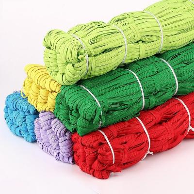 China Factory Wholesale 6mm Elastic Colored Elastic Webbing Braided Elastic Band Garment Accessories Elastic for sale