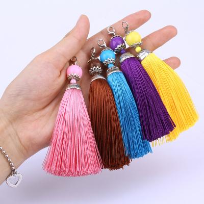 China Wholesale Mobile Phone 11cm Silk Tassel Jewelry Accessories Findings Tassel Fringe Earrings Accessories for sale