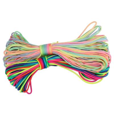 China 2mm rainbow colorful skein paracord parachute packing cord for survival bracelet 100meters TC-019 for sale