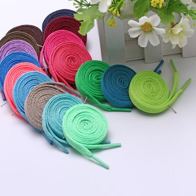 China Hot Seller 8mm Flat Flat Sneaker Shoe Laces Colorful Decorative Laces for sale