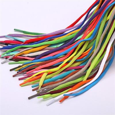 China Colorful Decorative Laces 6mm Oval Colorful Flat Fashion Laces Trainer Shoe Laces for sale