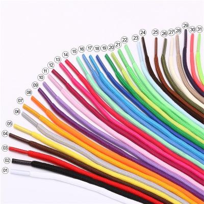 China High Quality Round 4mm Flat Shoe Laces Round Shoe Laces For Sports Laces 100/120/150cm for sale