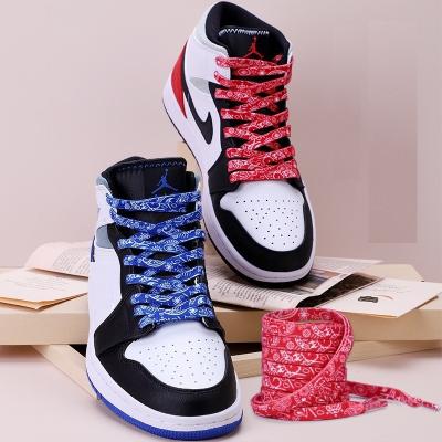 China New Flat Design Floral Printed Laces Shapes Print Sneaker Laces Flat Shoe String Replacement for sale