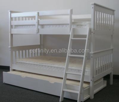 China Solid Wood Best Selling Wooden Bunk Bed With Caster For Kids for sale