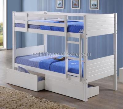 China JG-sw-001 White Pine Solid Wood Kids Bunk Bed With Storage for sale