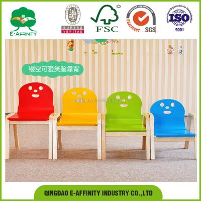 China Hot Sale Wooden Children's Smile Wooden Chair and Table for sale