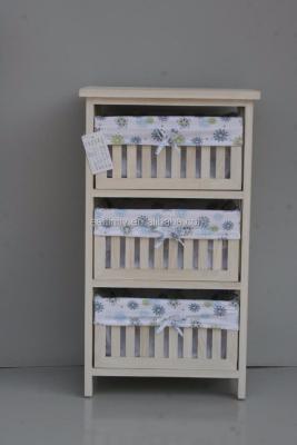 China Easy Assemble Hot Selling Wooden Cabinet With Wicker Drawers With Good Service for sale