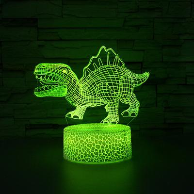 China EUROPEAN Dinosaur Gifts Night Light 3 D Lamp Lighting Lights For Kids 7 Color Changing LED Touch Table Desk Lamps for sale