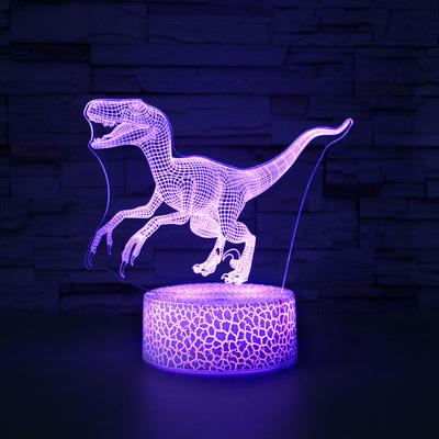 China EUROPEAN Dinosaur 3 D Lamp Lighting Lights For Kids 7 LED Color Touch Table Desk Lamps Gifts Night Changing Light for sale