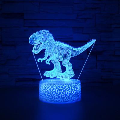 China EUROPEAN Dinosaur 3 D Lamp Lighting Lights For Kids 7 LED Color Touch Table Desk Lamps Gifts Night Changing Light for sale