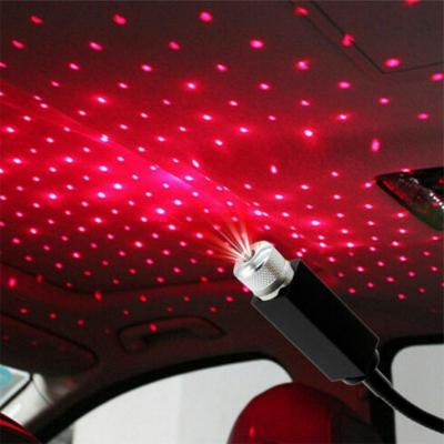 China Mini Alloy Laser Car Roof Star Night Light Mini Atmosphere Projector USB Red Starry Ambient Charging Led Night Light for sale