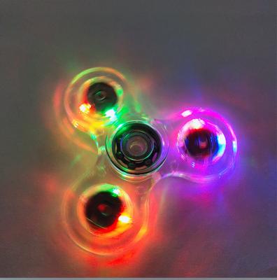 China Toy Colorful Glowing RGB LED Crystal Finger Finger Stress Release EDC Stress Release Kids Instant Light Spinner Hand Spinner for sale