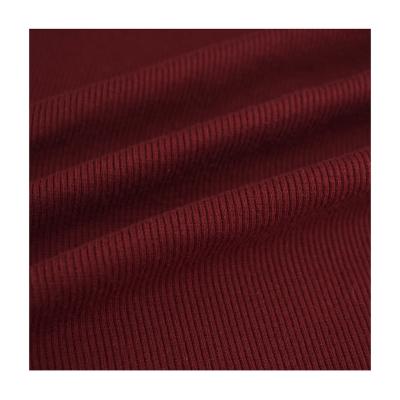 China China factory 32S TC 2*2 cotton polyester stretch custom rib cuff knit fabric 350-400gsm for sale