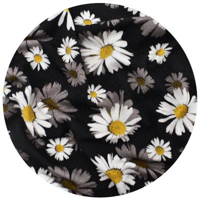 China New fashion daisy 200g rayon knitting inkjet 58'' spandex digital printing fabric for garment for sale