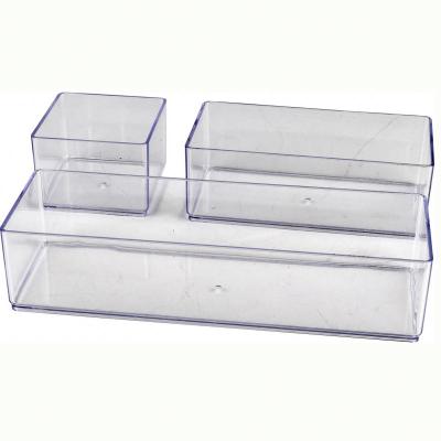 China Clear Plastic Cosmetic Makeup Palette Organizer Rectangle 0-1L PS Material for sale