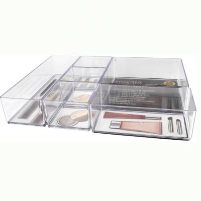 China Plastic Cosmetic Makeup Palette Organizer Clear Rectangle  BSH153 PS Material for sale