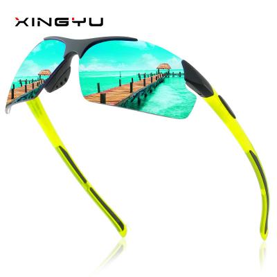 China Fashion Sunglasses Men's Sports Frameless Sunglasses Cycling Windproof Glasses Driving Colorful Glasses Outdoor Sports Sunglasses 413 for sale