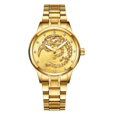 China Fashion\Gold quartz watch stainless steel popular luxury men's dress unique round dial men's analog watch gold quartz watch for sale