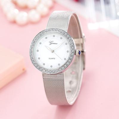 China Water Resistant Fashion Ladies Quartz Watch Luxury Stainless Steel Mesh Strap Women Dress Watches Rhinestone Dial Girls Watch for sale