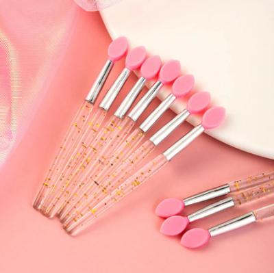 China Beauty Care Makeup Tools Custom Plastic Handle Rose Crystal Application Silicone Lip Scrubber Brush Amazon Logo Free Sample Wholesale Price for sale