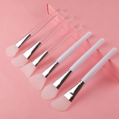 China Beauty Care Makeup Tools Free Sample Face Mask Brushes Synthetic, Diy Small Silicone Applicator Fan Clay Mini Facial Silicone Face Mask Brush for sale