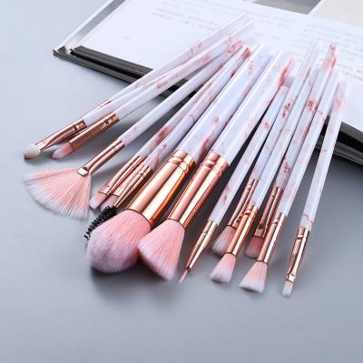 China Angular Blush Different Pink Marble Factory Cruelty Free Professional Cheap Marble Swatch Makeup Brushes for sale