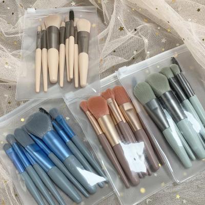 China Angular Blush 8Pcs China Cosmetic Seller Custom Logo Mini Cute Portable Travel Size Makeup Brush Set for sale