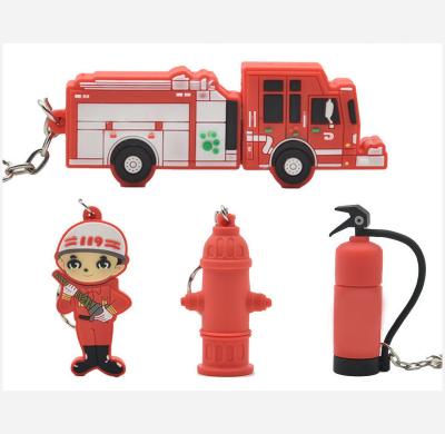 China PV OEM Cartoon Character Cute Firefighter Christmas 128Mb Flash Drive for sale